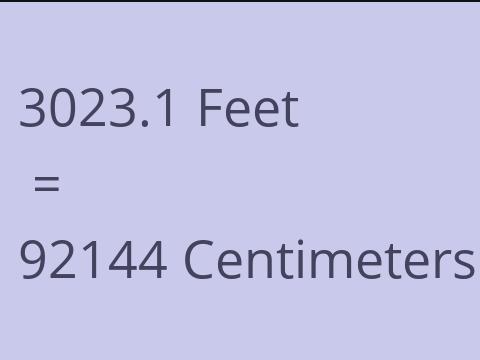3023.1 FEET TO CM