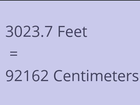 3023.7 FEET TO CM