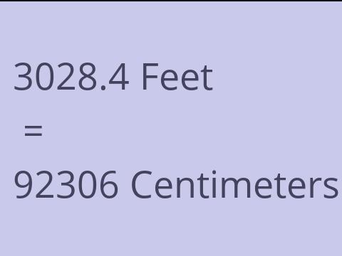 3028.4 FEET TO CM