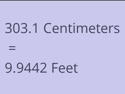 303.1 CM TO FEET