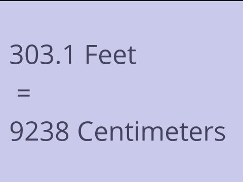 303.1 FEET TO CM