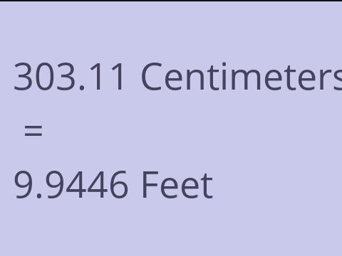 303.11 CM TO FEET