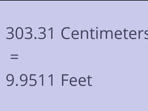 303.31 CM TO FEET