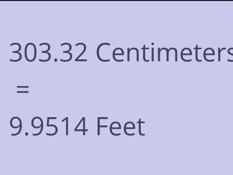 303.32 CM TO FEET