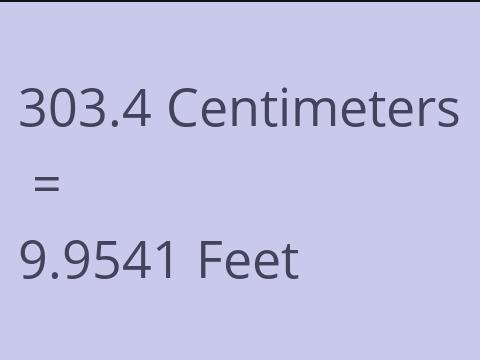 303.4 CM TO FEET