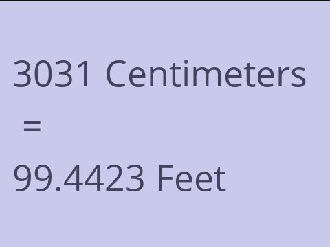 3031 CM TO FEET
