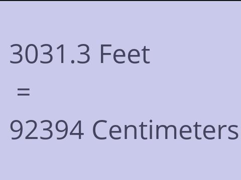 3031.3 FEET TO CM