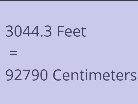 3044.3 FEET TO CM