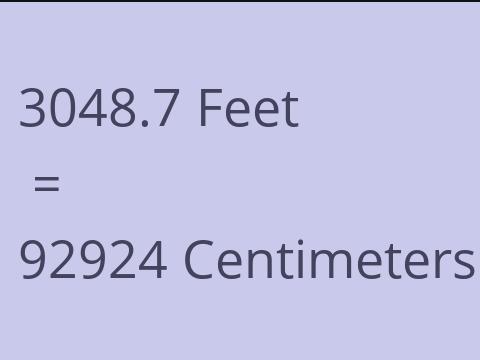 3048.7 FEET TO CM