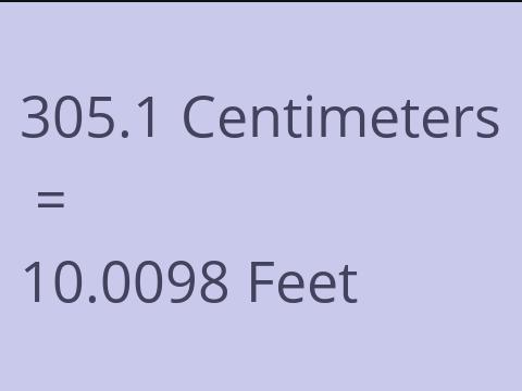 305.1 CM TO FEET