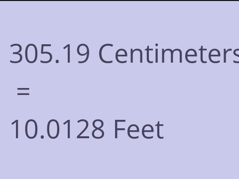 305.19 CM TO FEET