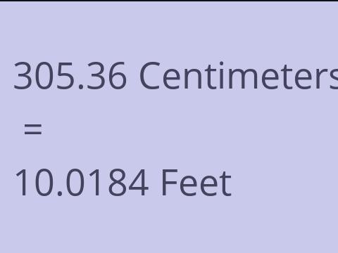 305.36 CM TO FEET