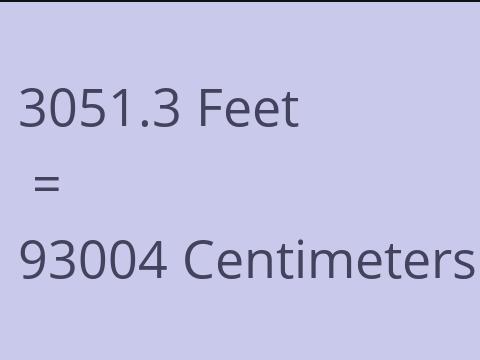 3051.3 FEET TO CM