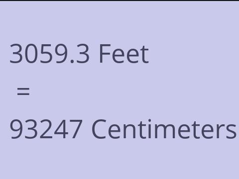 3059.3 FEET TO CM