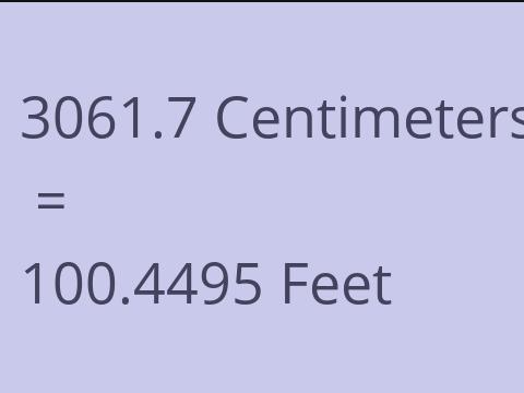3061.7 CM TO FEET