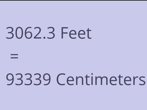 3062.3 FEET TO CM
