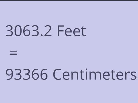 3063.2 FEET TO CM