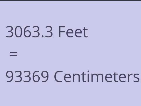 3063.3 FEET TO CM