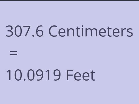 307.6 CM TO FEET