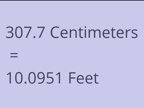 307.7 CM TO FEET