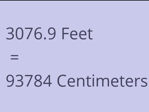 3076.9 FEET TO CM