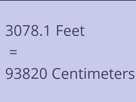 3078.1 FEET TO CM