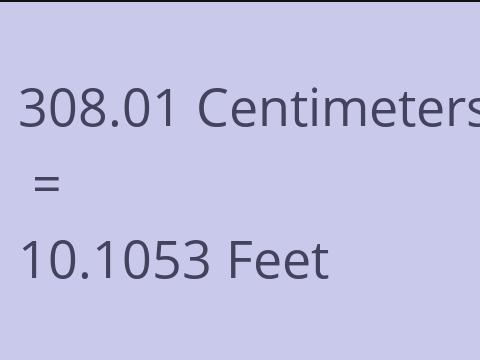 308.01 CM TO FEET