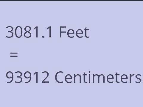 3081.1 FEET TO CM