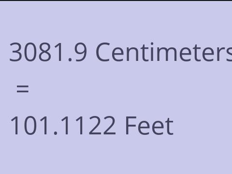 3081.9 CM TO FEET