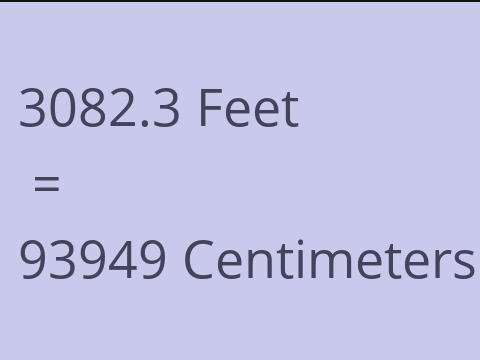 3082.3 FEET TO CM