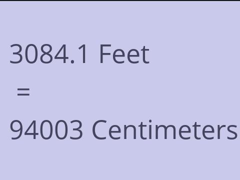 3084.1 FEET TO CM