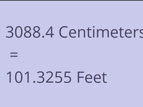 3088.4 CM TO FEET