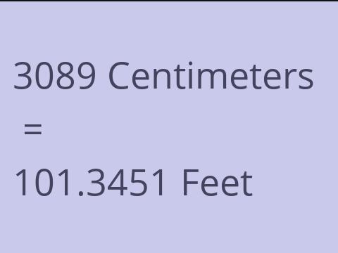 3089 CM TO FEET