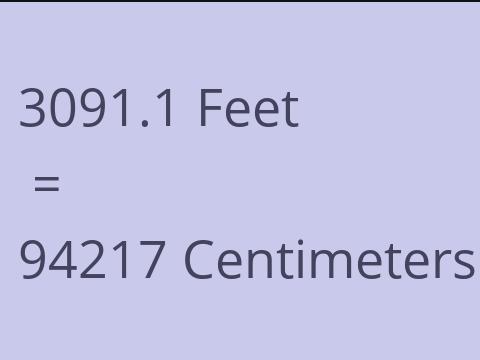 3091.1 FEET TO CM