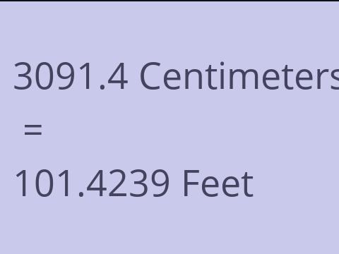 3091.4 CM TO FEET