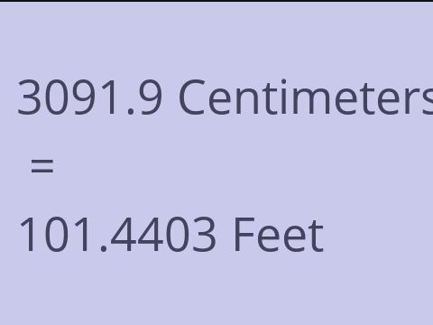 3091.9 CM TO FEET