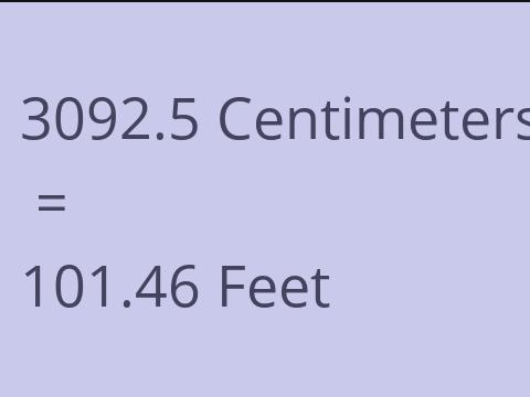 3092.5 CM TO FEET