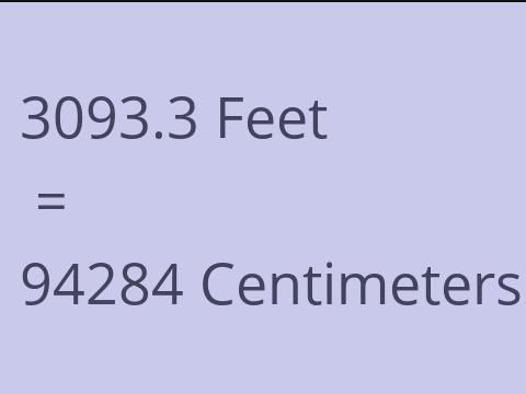 3093.3 FEET TO CM