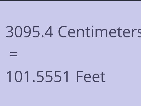 3095.4 CM TO FEET