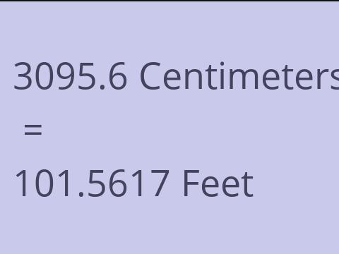 3095.6 CM TO FEET