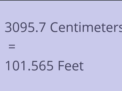 3095.7 CM TO FEET