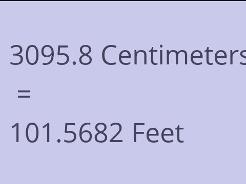 3095.8 CM TO FEET