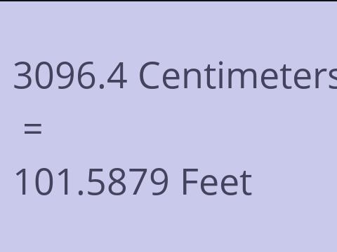 3096.4 CM TO FEET