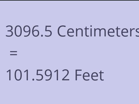 3096.5 CM TO FEET