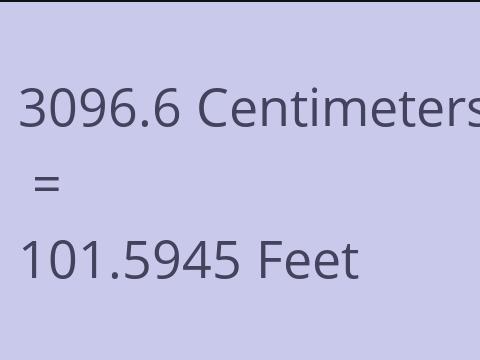 3096.6 CM TO FEET