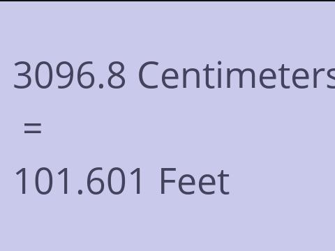 3096.8 CM TO FEET