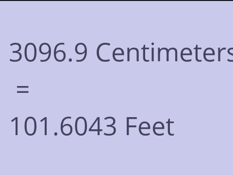 3096.9 CM TO FEET