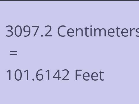 3097.2 CM TO FEET