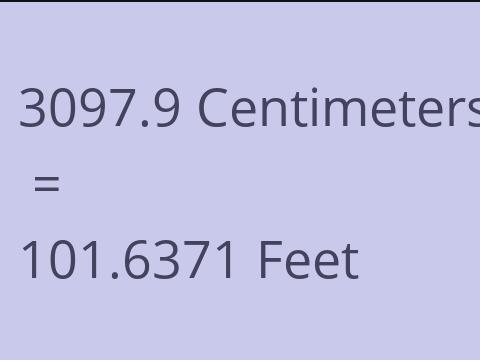 3097.9 CM TO FEET