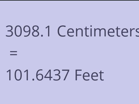 3098.1 CM TO FEET